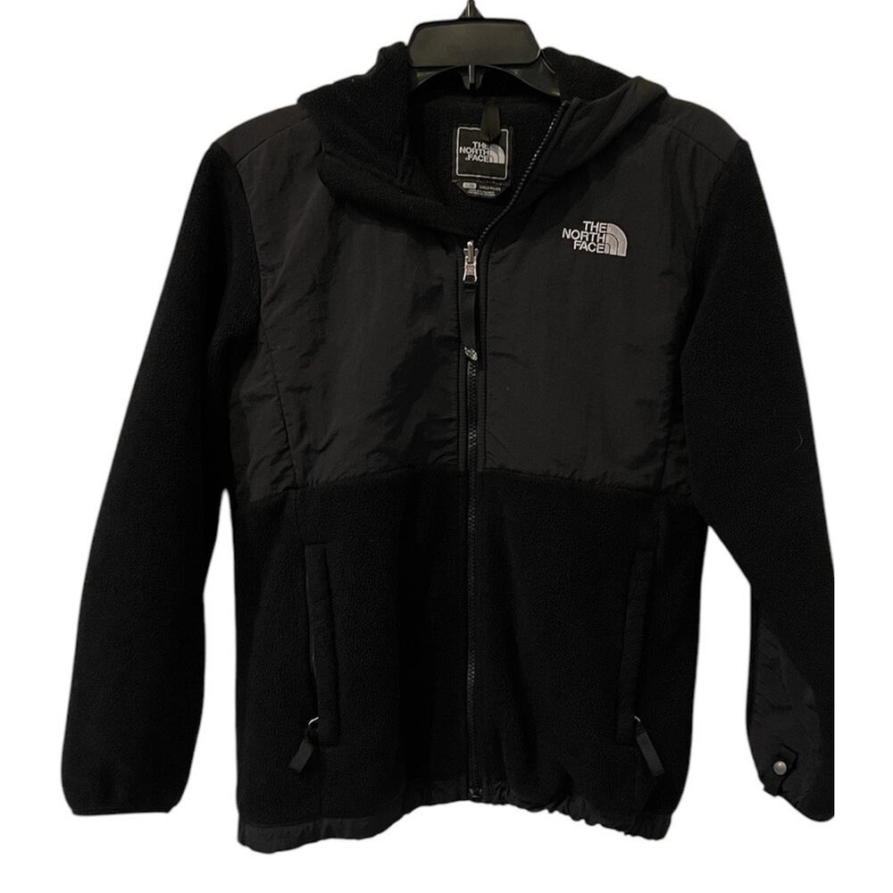 The North Face Girls L Hoodie Fleece Full Zip Jacket Black